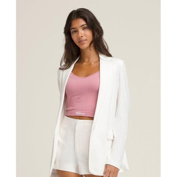 NWT Wilson Unbound Blazer Jacket Women's White Preppy Golf Casual Comfort Large - Picture 1 of 9